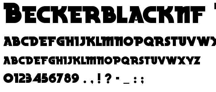 BeckerBlackNF Regular font